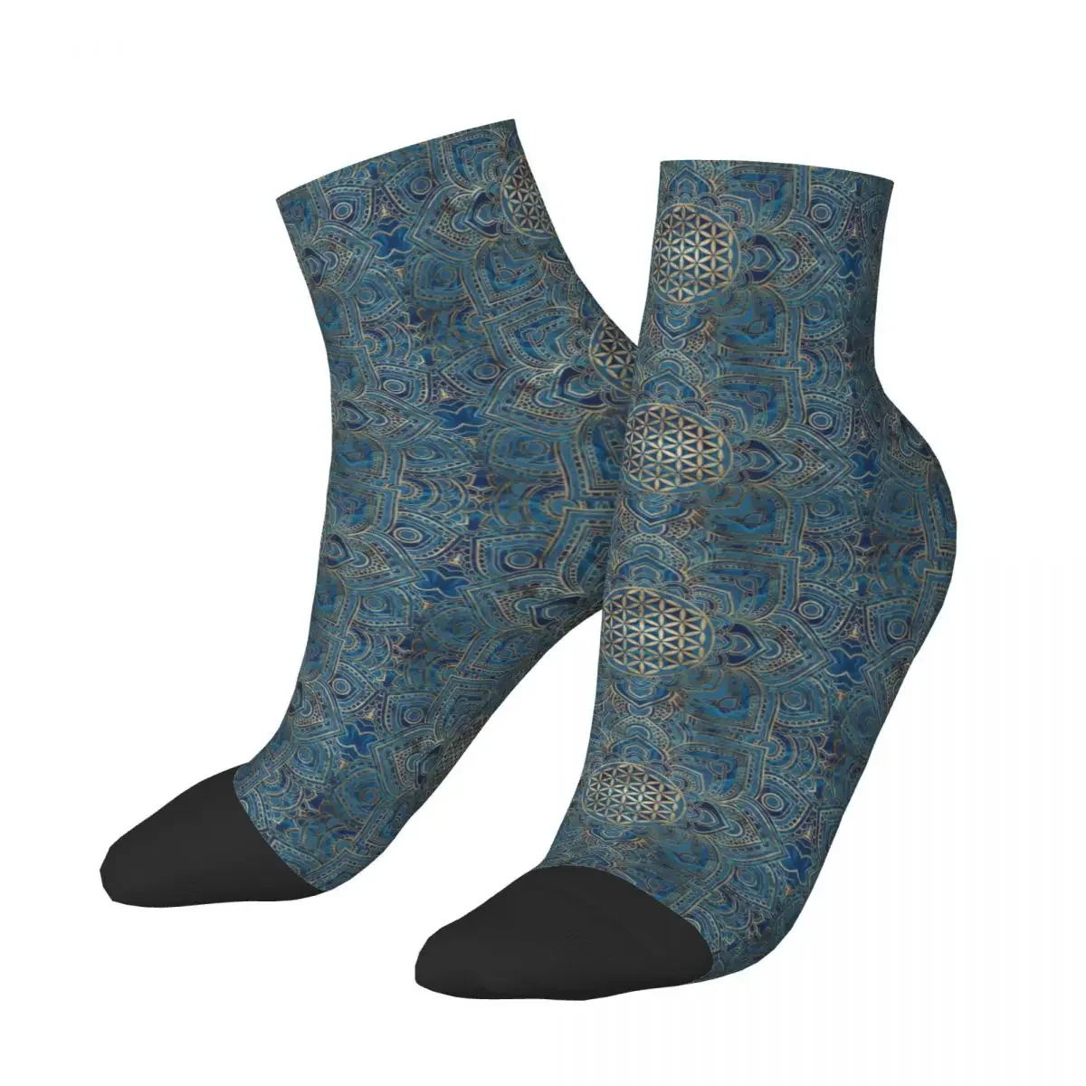 Flower Of Life In Mandala Men Women Crew Socks Unisex Cute 3D Printed Buddhism Dress Socks