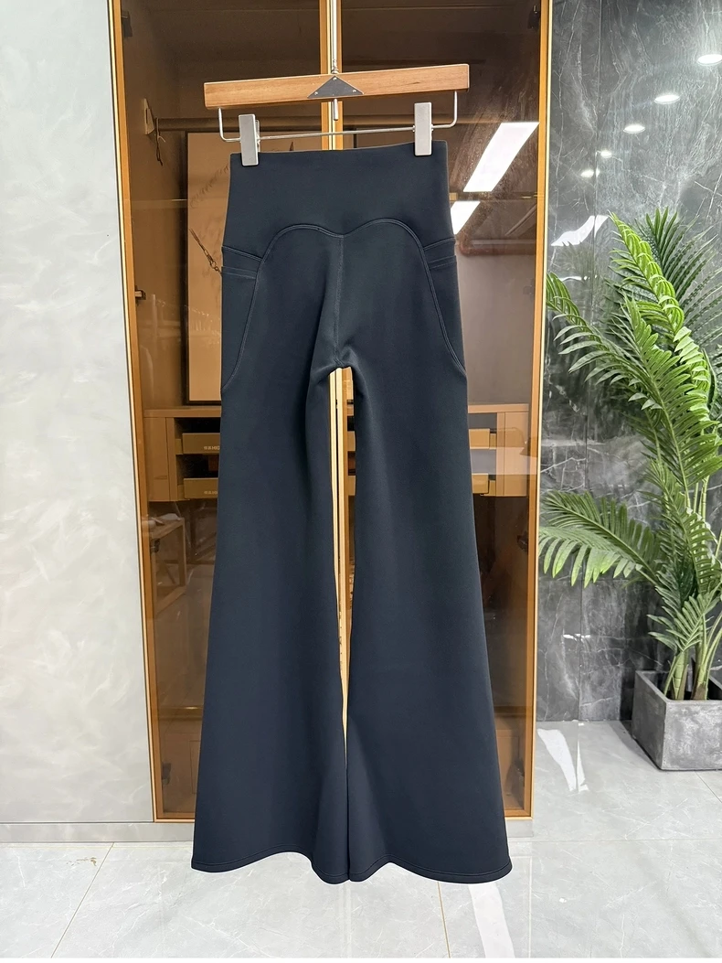 Slimming High Waist Yoga Pants Women's Autumn New Sle Long Leg Micro Flared Bare Sensation Trousers Casual High Waist Long ...