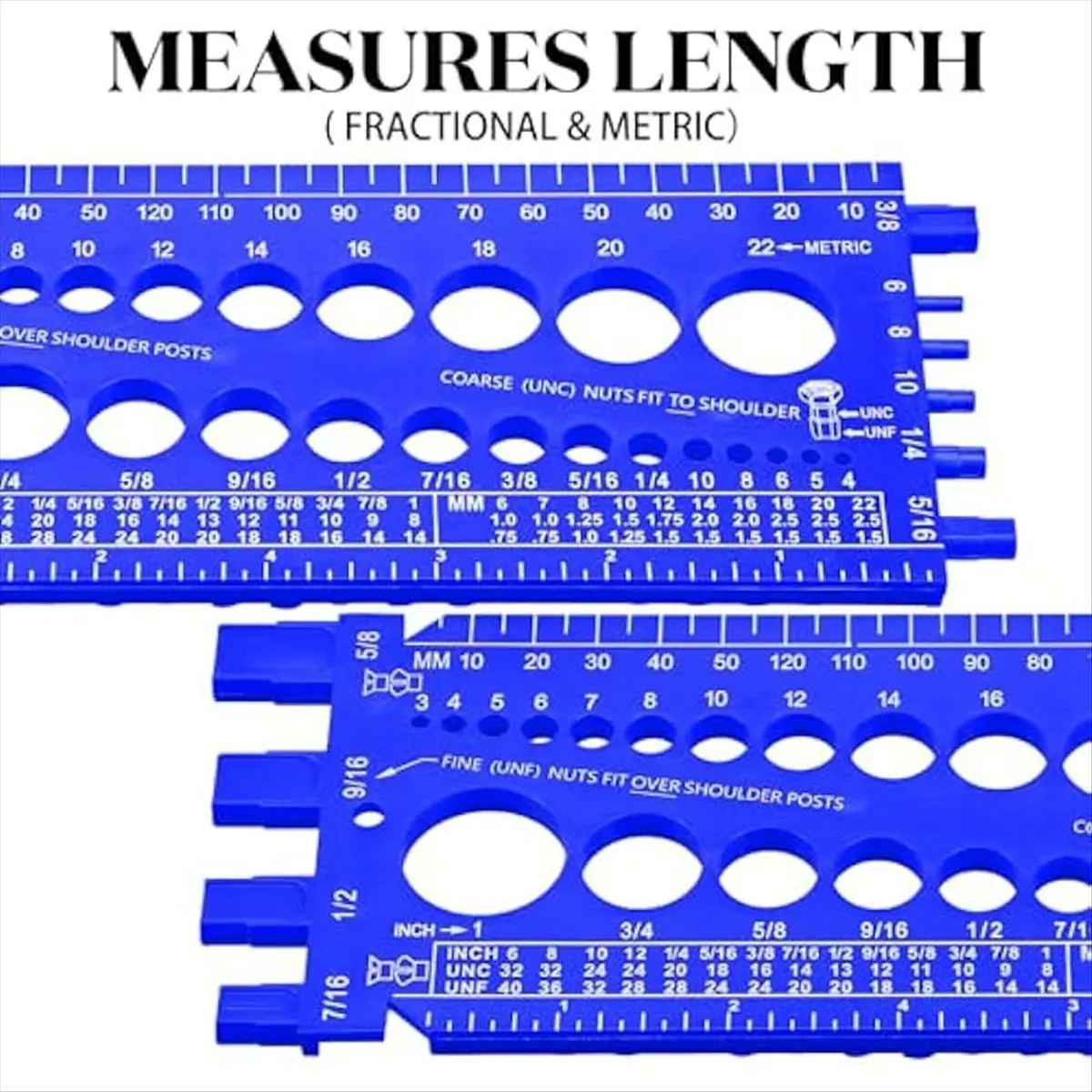 A1442FHOT]2Pc Nut Bolt Thread Gauge Checker Bolt Size and Thread Gauge Bolt Nut Thread Measure Gauge Bolt and Nut Identifier