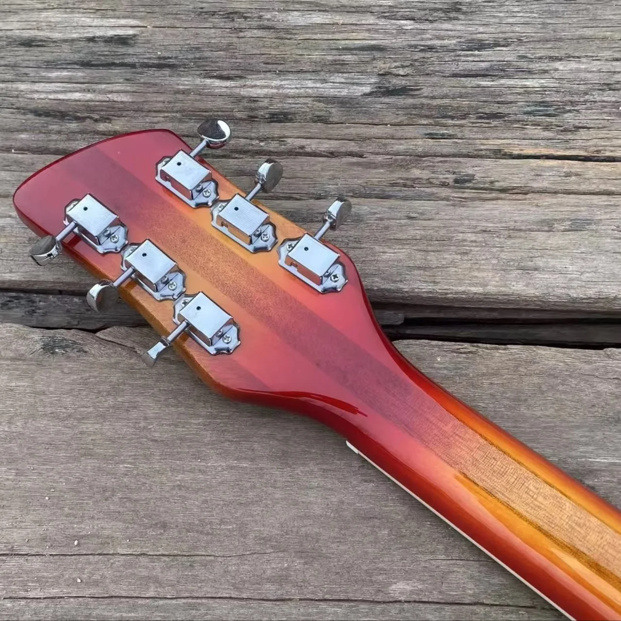 360 6 String Electric Guitar Cherry Sunburst Semi Hollow Body White Pickguard Stainless Steel Frets Rosewood Fretboard Guitarra