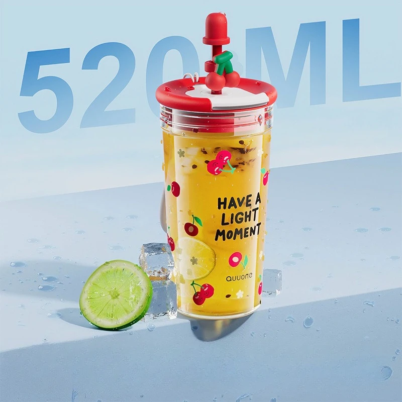 LTT straw glass high borosilicate office high temperature resistant high value water cup