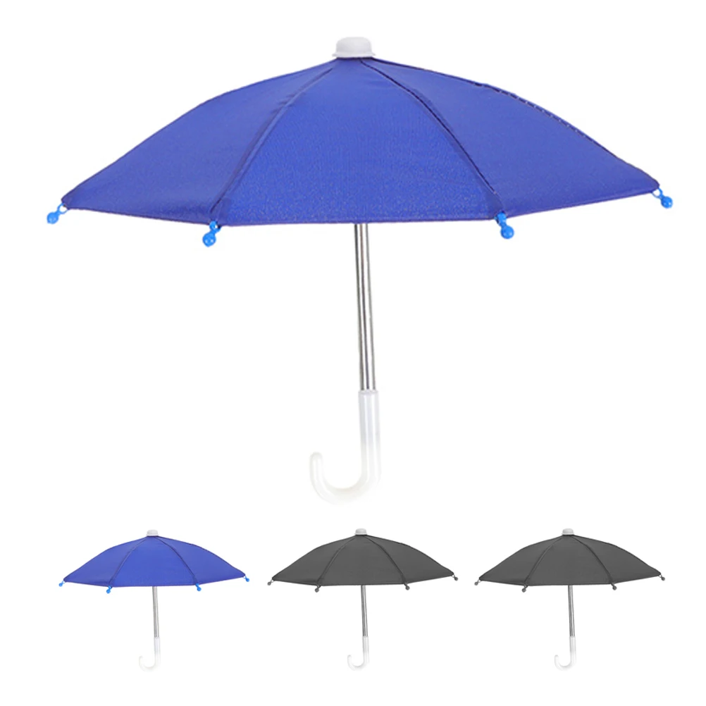 

4 Motorcycle Umbrellas Colorful Phone Shade Toy Artistic Uv Protection Phone Umbrella For Sun Fabric UV Riding Small Rainy