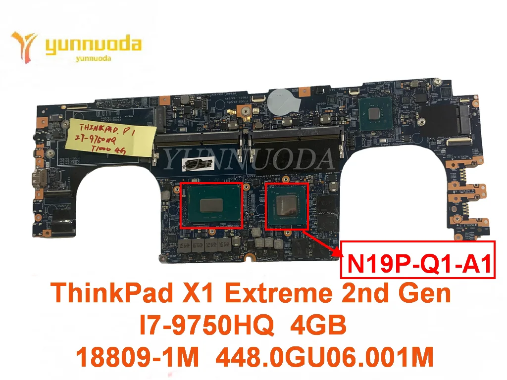 

Original for Lenovo ThinkPad X1 Extreme 2nd Gen Laptop motherboard I7-9750HQ 4GB 18809-1M 448.0GU06.001M tested good fre