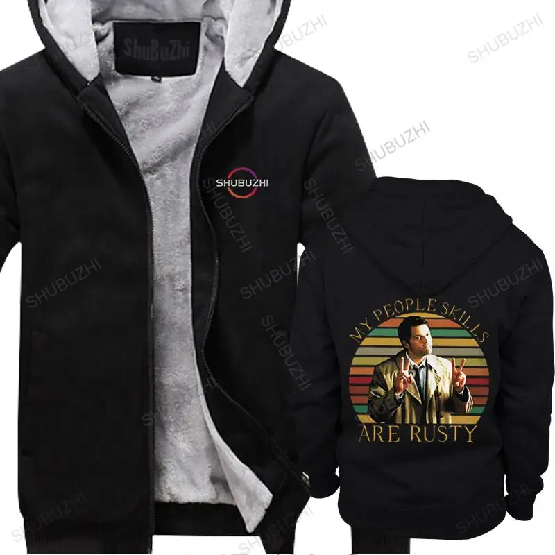 Trendy Men's Supernatural  My People Skills Are Rusty fall falld Cotton thick Casual Funny TV Castiel fleece Gift  euro size