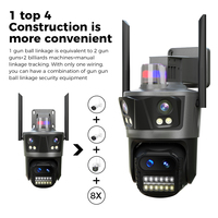 Hiseeu 8MP 4K WiFi IP Camera Outdoor 8x Zoom Four Lens & Three Screen  Auto Tracking Home Security CCTV Surveillance camera
