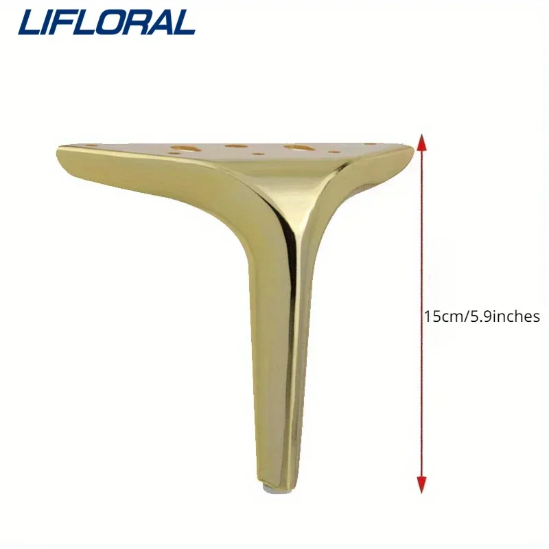 

4pcs 15cm Light Luxury Semicircular Metal Sofa Legs Bathroom Cabinet TV Cabinet Leg Side Cabinet Coffee Table Support Legs