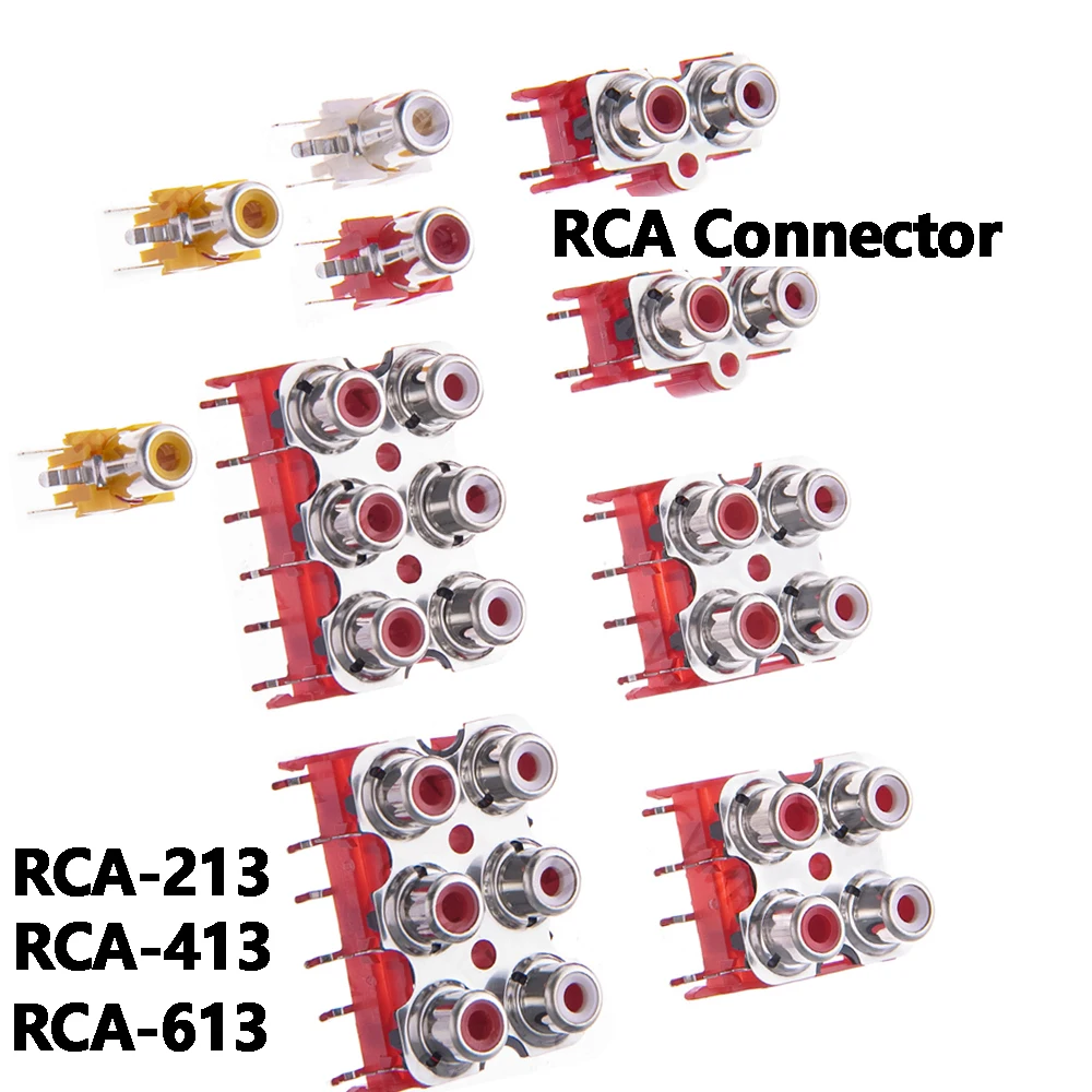 2PS/5PCS/10PCS RCA Connector Audio Female Jack AV Input Socket Red Yellow White Lotus Amplifier Interface Signal