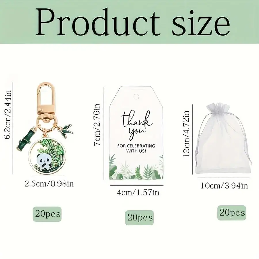 1/5/10/20/50/100pcs Gift for Her/Him, 60-Piece Set, Panda Keychains with Forest Theme, Party Favors, Birthday Party, First Birth