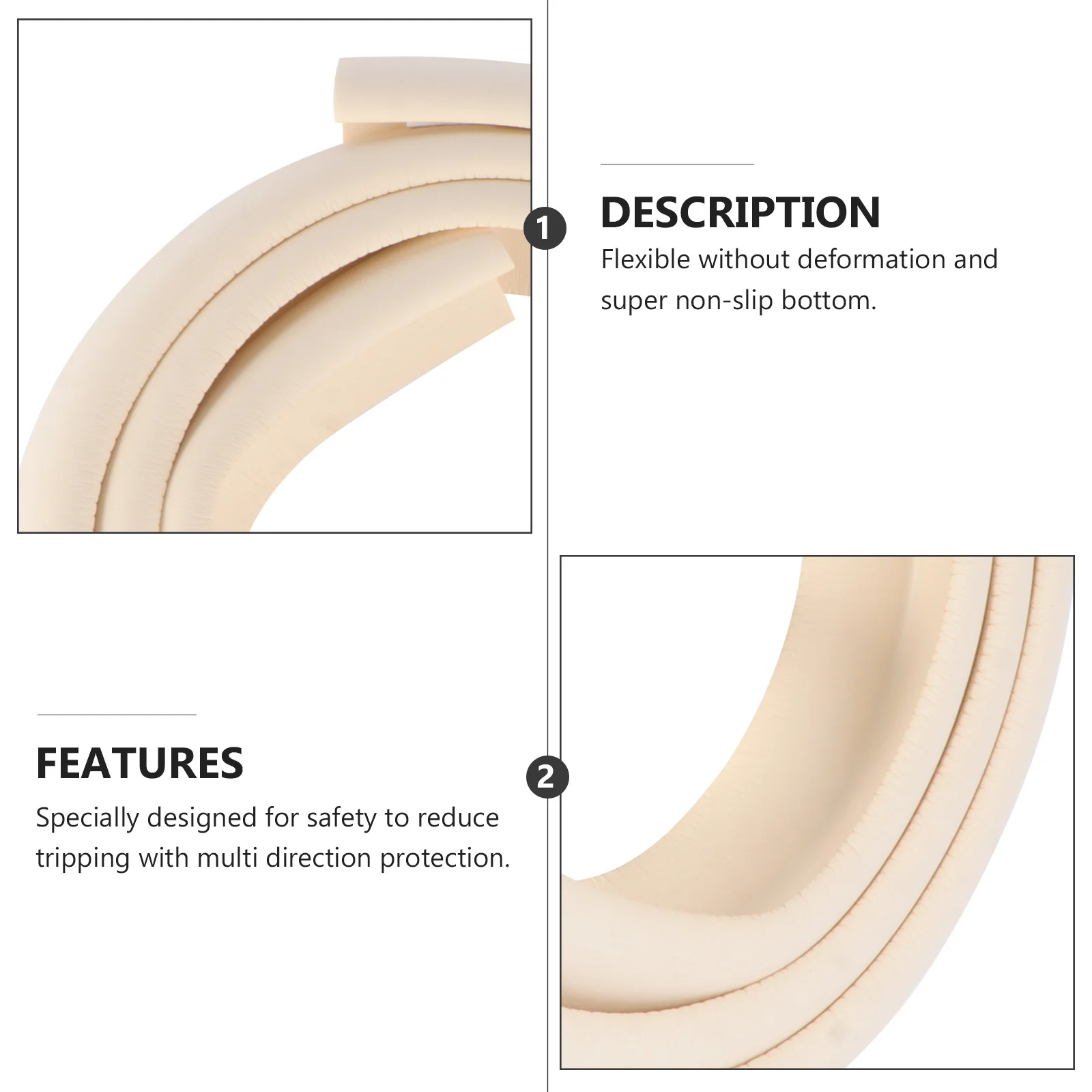1 قطعة الحصير درج 2 متر الأبيض عدم الانزلاق مقاوم للماء عالية الكثافة الإسفنج حصيرة للمنزل درج حماية سجادة أرضية #4