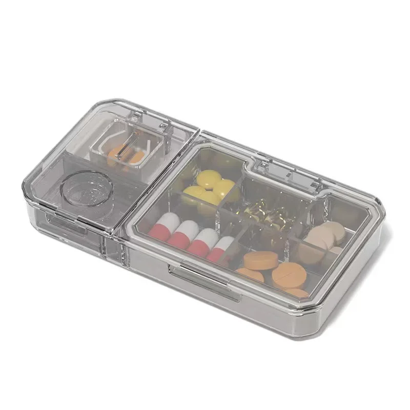 3-in-1 multifunctional Pill Box Organizer Pill Cutter With Invisible Storage Box Portable Medicine Organizer Crusher