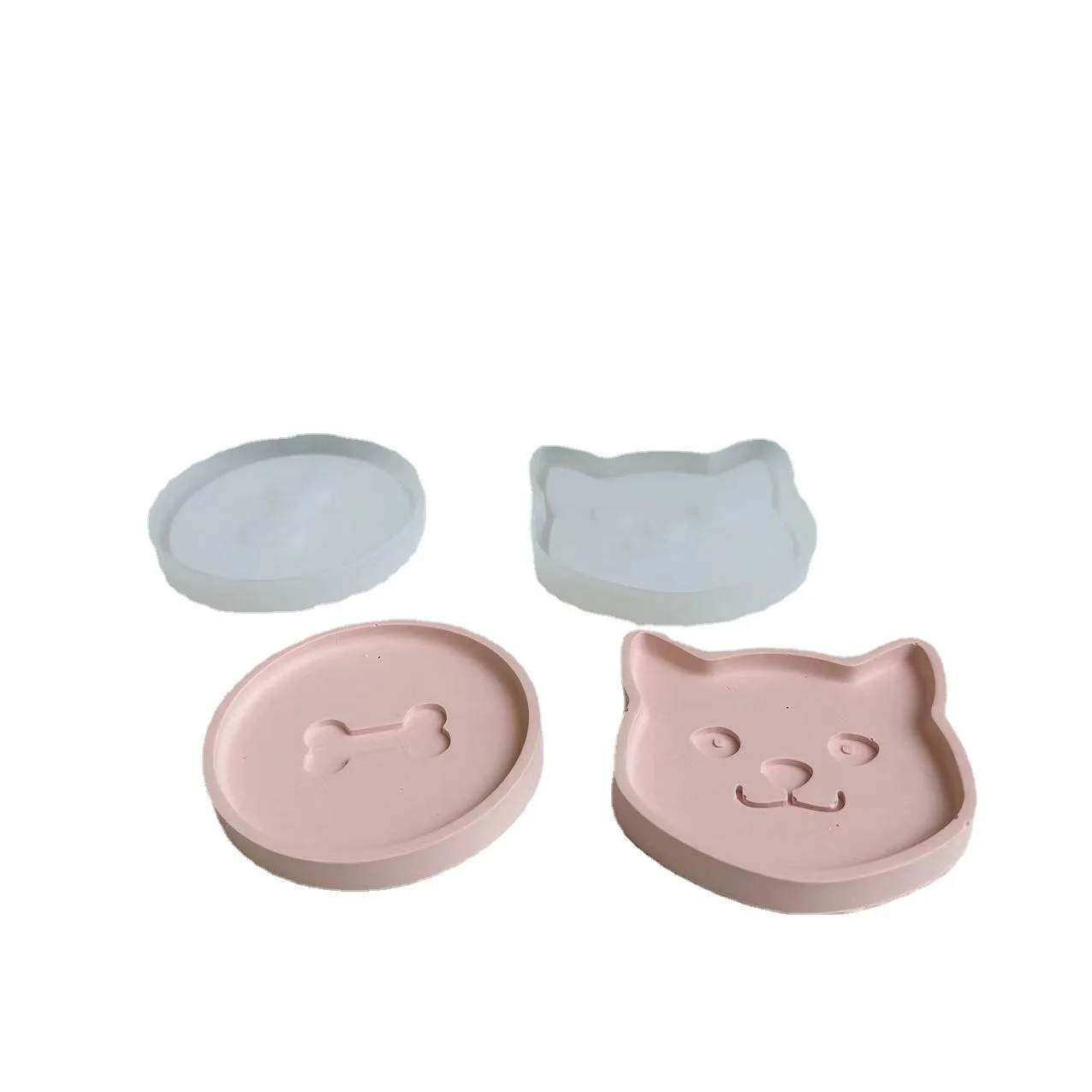 DIY kot kości Pet przechowywania Coaster formy silikonowe taca epoksydowa formy gipsowe forma betonowa DIY glina ceramiczna odlewania... — zdjęcie 7