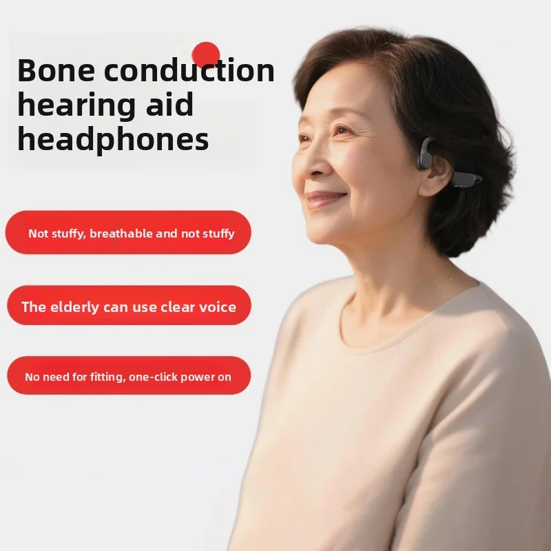 HUHD Bone Conduction Hearing Aid Headphones With Magnetic Charging And Independent Adjustment For Each Ear Canal An All-In-One H