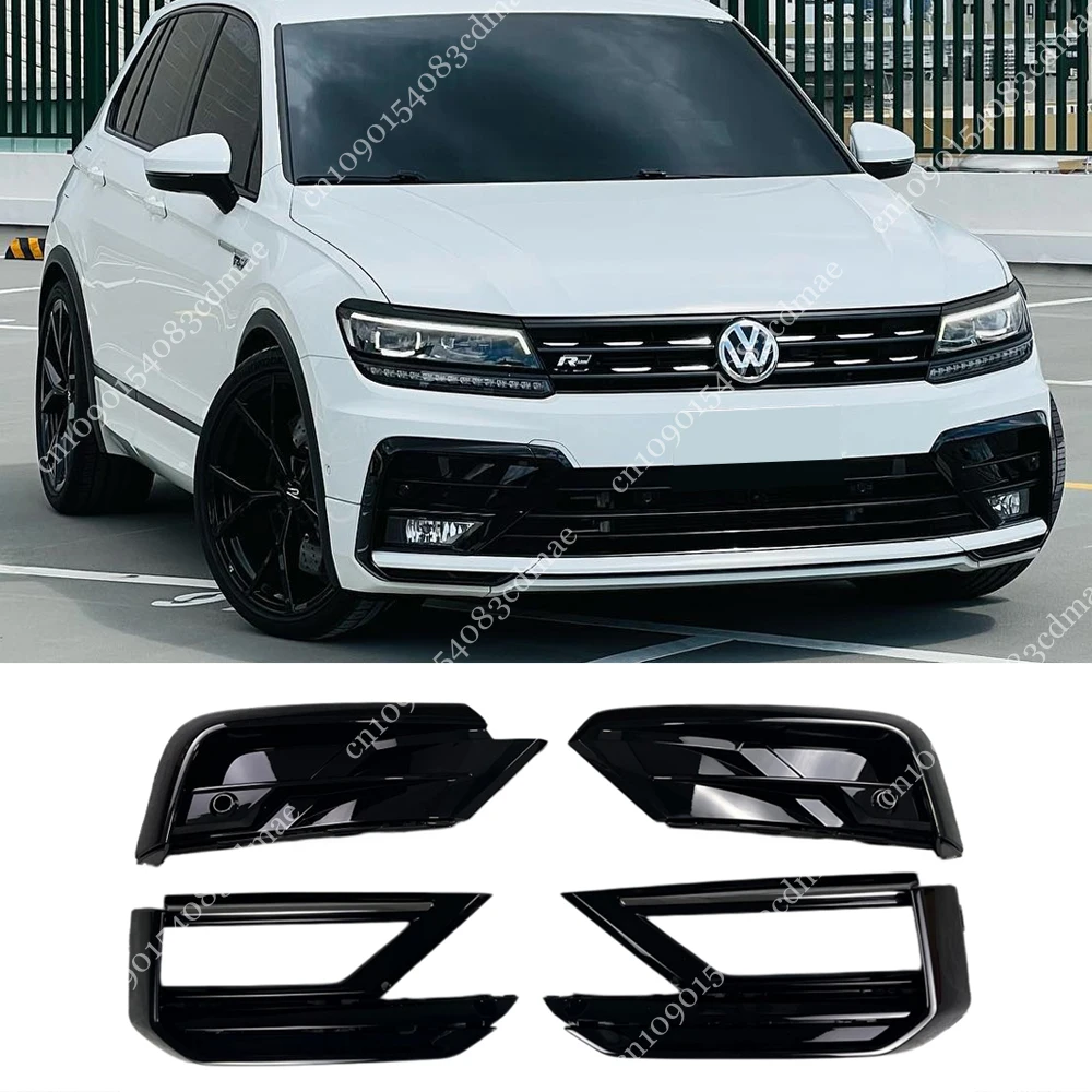 

Для Volkswagen Tiguan R-Line 2017 2018 2019: Верхняя и нижняя рамки противотуманных фар переднего бампера (5NA853666D, 5NA853665D)