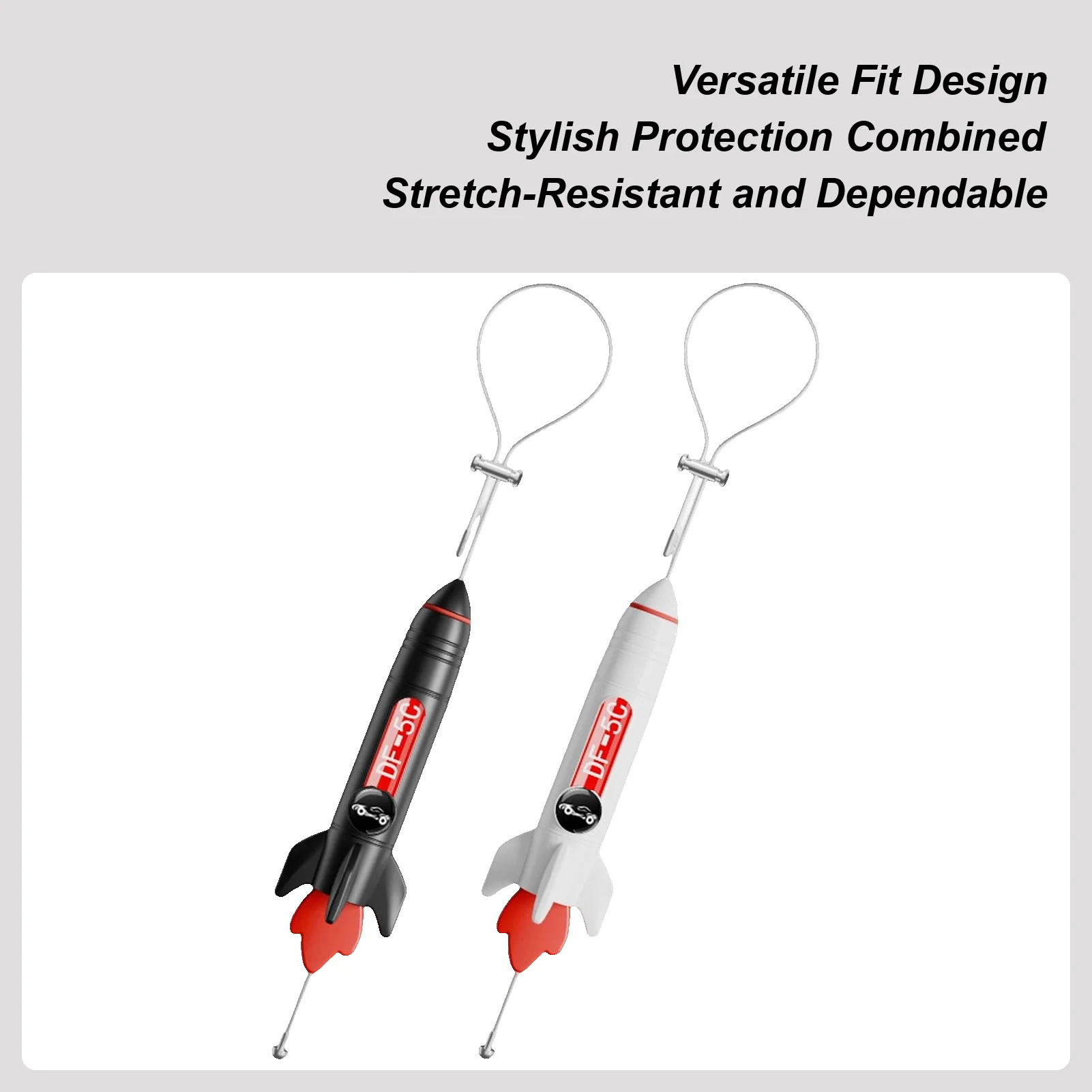 Anti Static Straps for Car 3D Rocket Design Ground Wire Electrostatic Styling Adjustable Car Anti Static Strip for Safe Driving