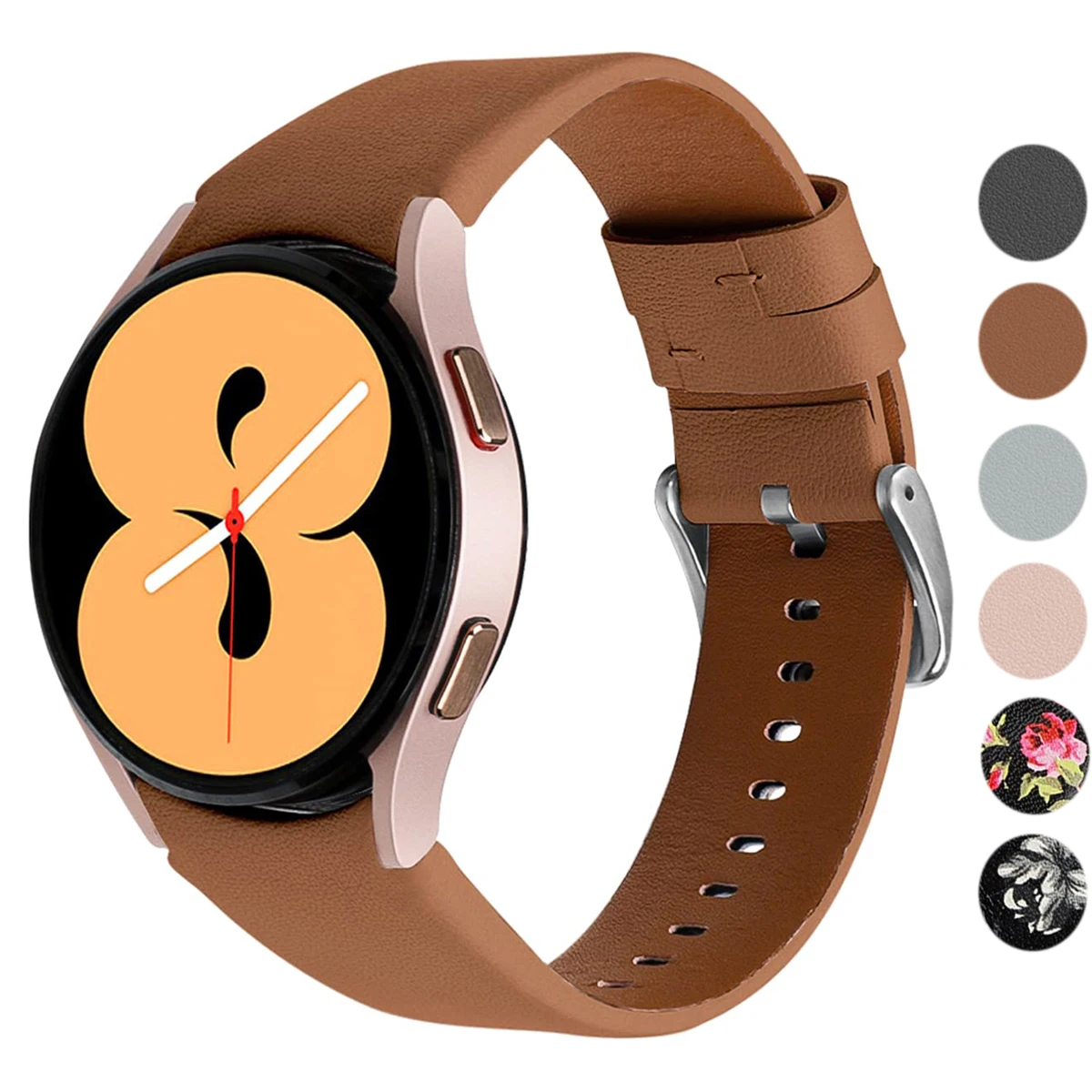 Genuine Leather Band For Samsung Galaxy Watch 4 classic 46mm 42mm 44mm 40mm No Gaps Leather Bracelet Galaxy Watch 4/5/pro strap