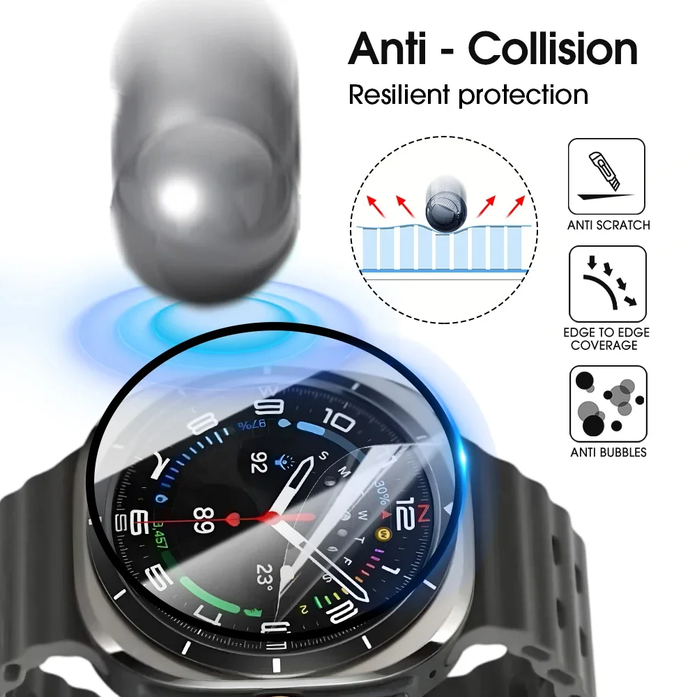 Screen Protector for Samsung Galaxy Watch 7 Ultra 47MM 44MM 40MM 3D Curved Full Coverage Protective Films Not Tempered Glass