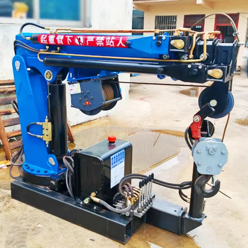 Bestselling 1-6 Ton Truck Mounted Crane Hydraulic Knuckle Boom Pickup Folding Crane Light Construction