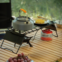 Outdoor Folding Table Camping Scalable Grid Table Hiking Backpacking Mini Stove Stand Adjustable Height Metal side Table