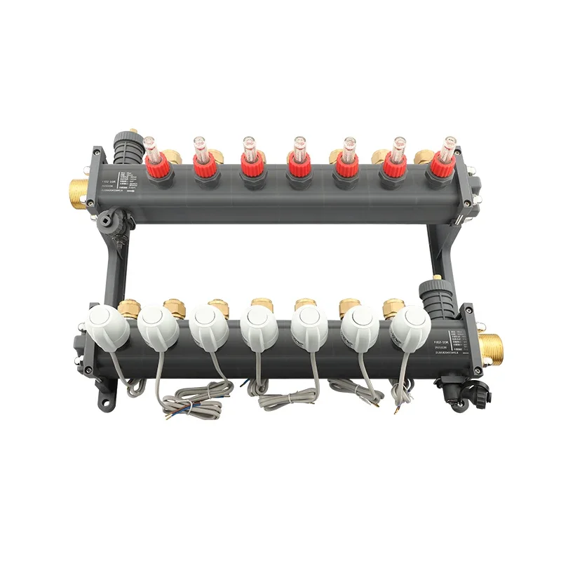 Source manufacturer sells water and floor heating manifolds for HVAC systems with dedicated electric heat valve thermostats