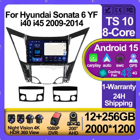 현대 소나타 6 YF i40 i45 2009-2014 차량용 라디오 멀티미디어 시스템 5G Wifi 네비게이션 터치 디스플레이용 무선 안드로이드 CarPlay 현대 소나타 6 YF i40 i45 2009-2014 차량용 라디오 멀티미디어 시스템 5G Wifi 네비게이션 터치 디스플레이용 무선 안드로이드 CarPlay