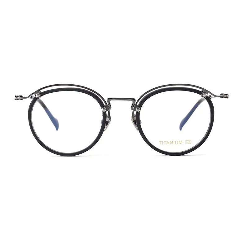 Japanse Retro Bril Frame Puur Titanium Mannen Vrouwen Designer Ronde Bril Ultralichte Bril Modieuze Brillen Gafas