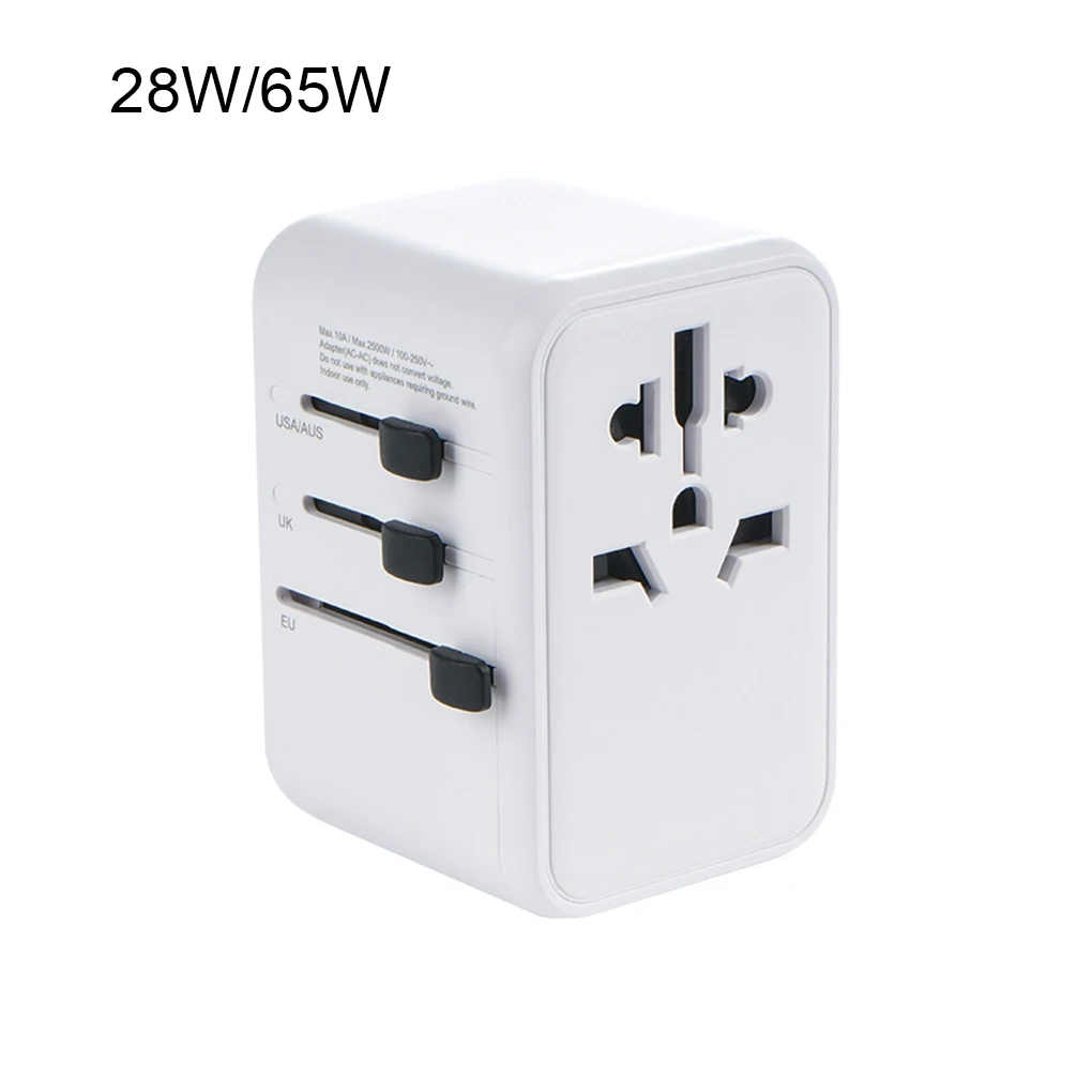 

White Portable Recharger For International Travel Suitable For All USB Devices International Travel Adapter For Travel