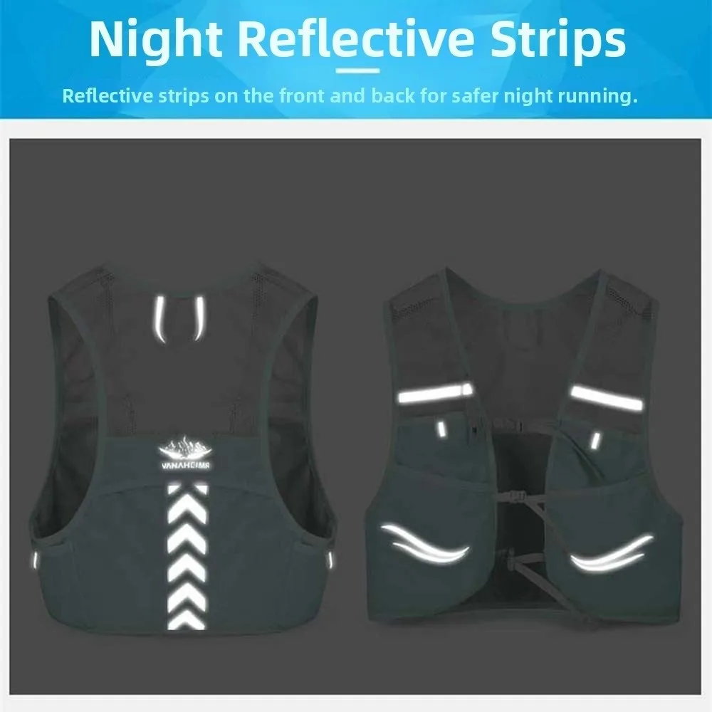 

High Visibility Reflective Vest Bag Security Breathable Night Running Bag Fluorescent Color Lightweight