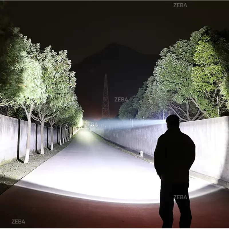 500W Headlamp LED Rechargeable Powerful Headlight With Warning Light Super Bright Long Shot Head Flashlight Outdoor Fishing Lamp
