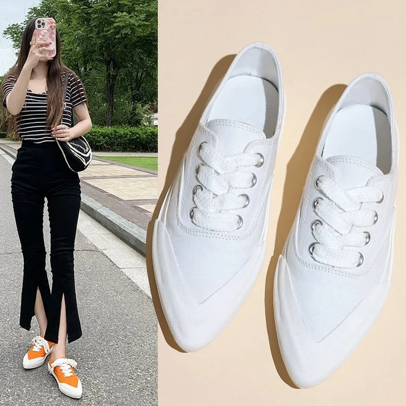 Women\'s Sneakers 2024 Fashion Thick Sole Designer Canvas Casual New Thick Sole Summer Casual Vulcanized Shoes Basic Solid Color