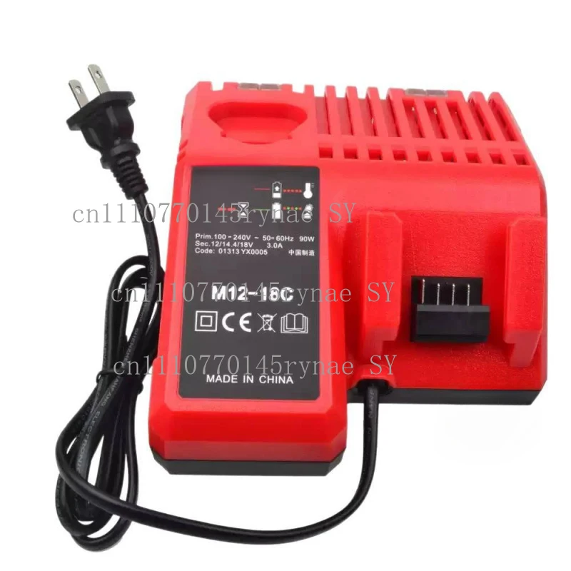 

Зарядное устройство 3A 12V 14V 18V для быстрой зарядки литий-ионных аккумуляторов Milwaukee M12-18C с двумя портами и поддержкой нескольких напряжений M12 M18