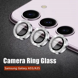 Glitter Camera Ring Glass for Samsung Galaxy A55 A35 A25 A15 A54 A34 A14 Back Lens Protective Screen Protector