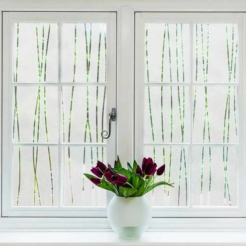 Fenster-Sichtschutzfolie, Milchglas-Fensterfolie, Aufkleber, dekorative Abdeckungen, nicht klebend, Wärme-Anti-UV, für Zuhause, Büro, Wohnzimmer
