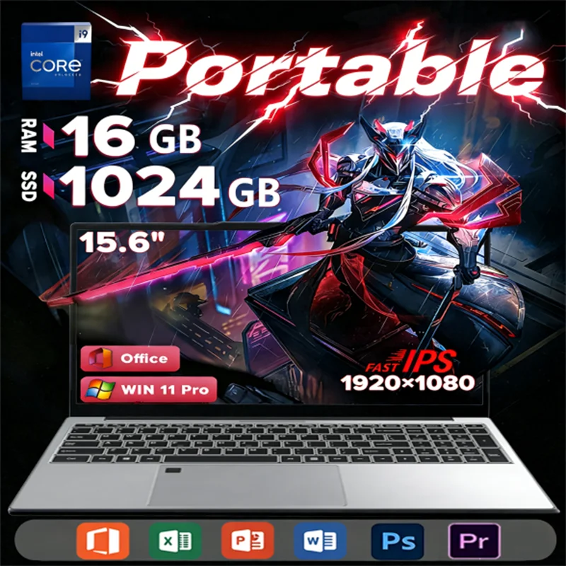 15.6" Windows 11 Pro Laptops Intel Core i9-10980HK 16GB RAM 1TB SSD Office Gamer Study notebook Computer PC