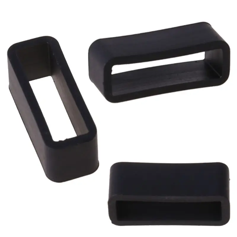 Universeller 18-mm-Gürtelschlaufe-Silica-Schnallenverschlussring Schwarz für Vivosmart