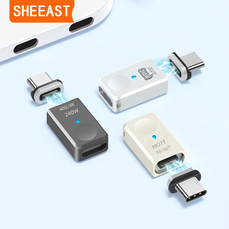 

Magnetic USB-C to USB Type C Adapter USB4 240W 40Gbps 8K 24Pin for Macbook pro, Steam Deck, iPhone 15 Series, Switch, VR Quest2