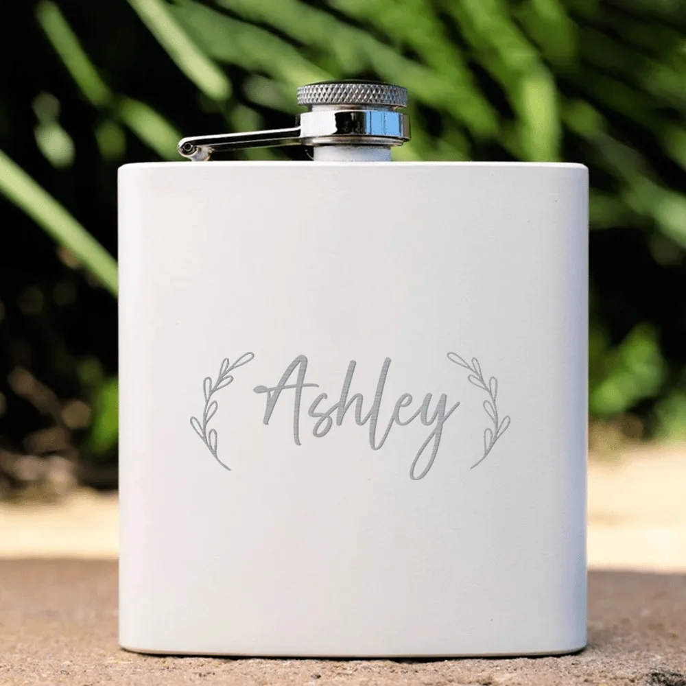 

Custom Flask 6oz Stainless Steel,Personalized Wedding Bachelorette Party Gift, For Bridesmaids Groomsmen, Valentine’s Day Party