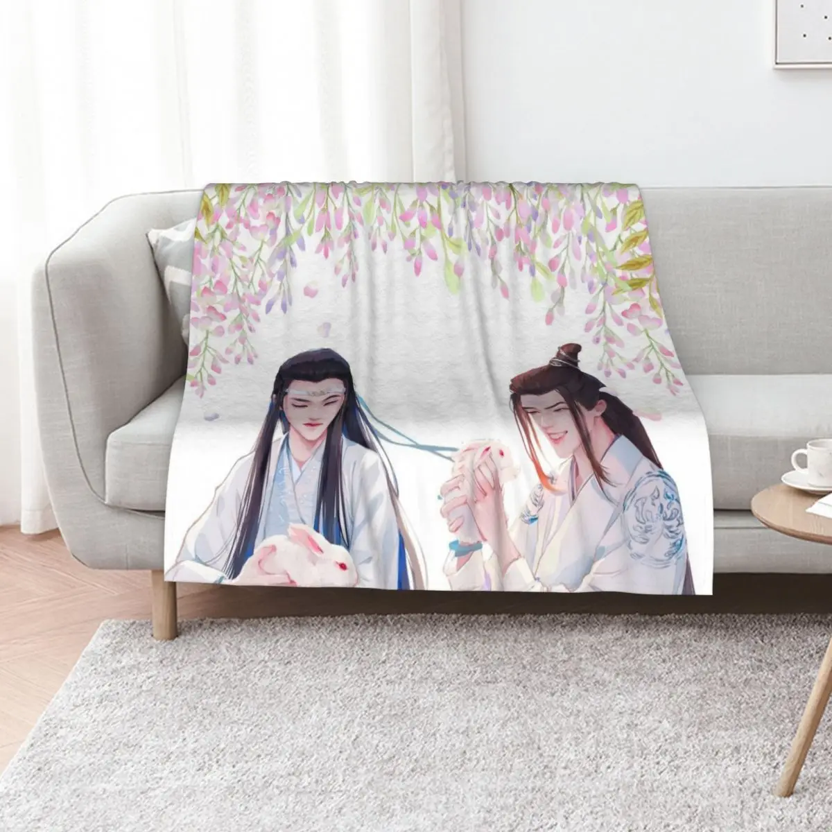 Wangxian in Gusu lan with his rabbits Throw Blanket Plaid Luxury Brand Extra Large Throw Hairy manga Blankets