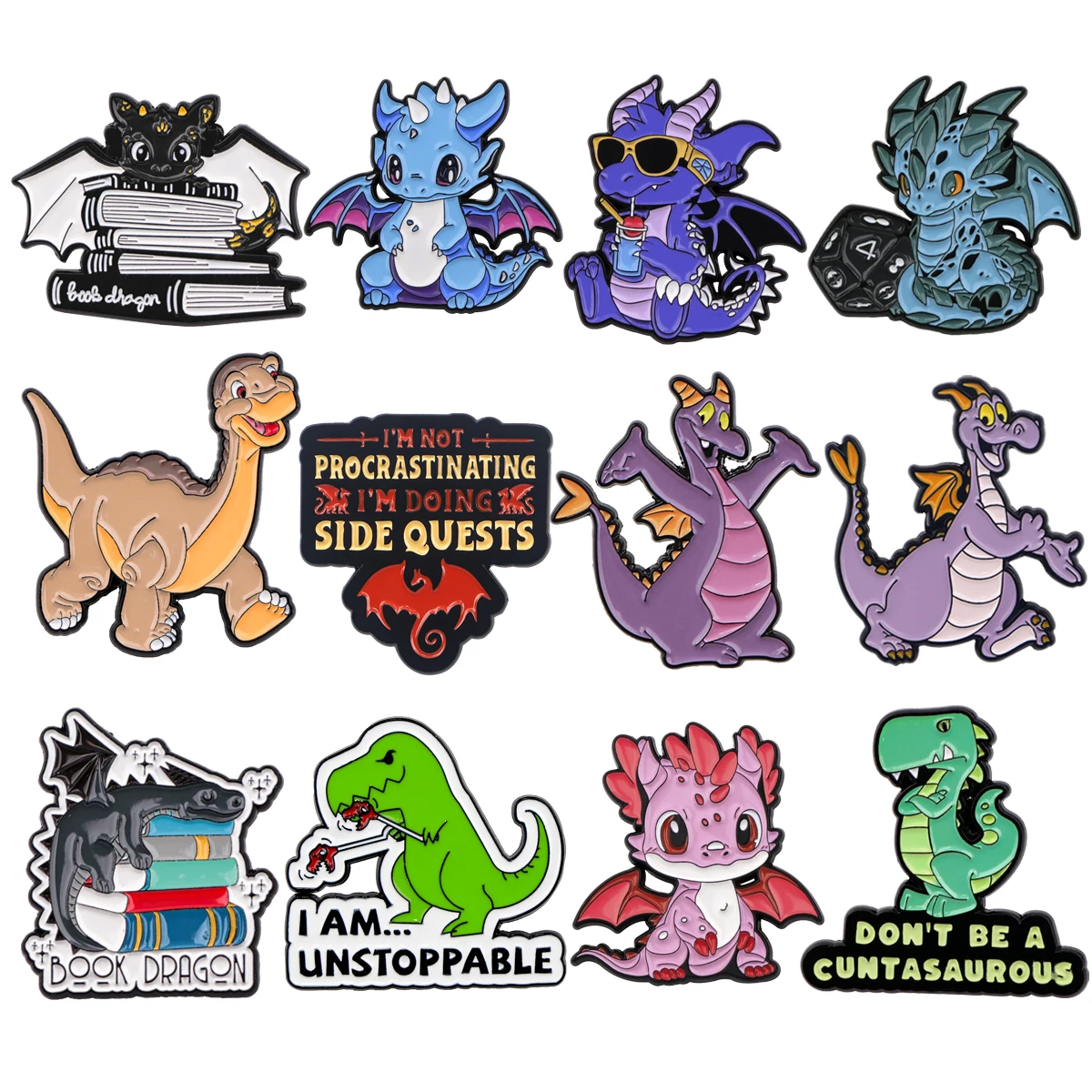 Cute Dinosaur Enamel Pin Cartoon Dragon Brooches for Women Men Lapel Pins Badges Clothes Accessories Game Jewelry Kids Gifts