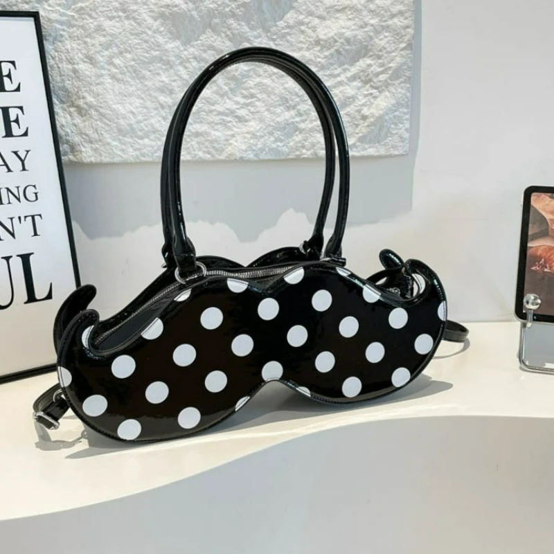 Vintage and Cute Beard-shaped Patterned Dot Bag for The Armpits, A Versatile and Practical Handbag for Ladies for Daily Use.
