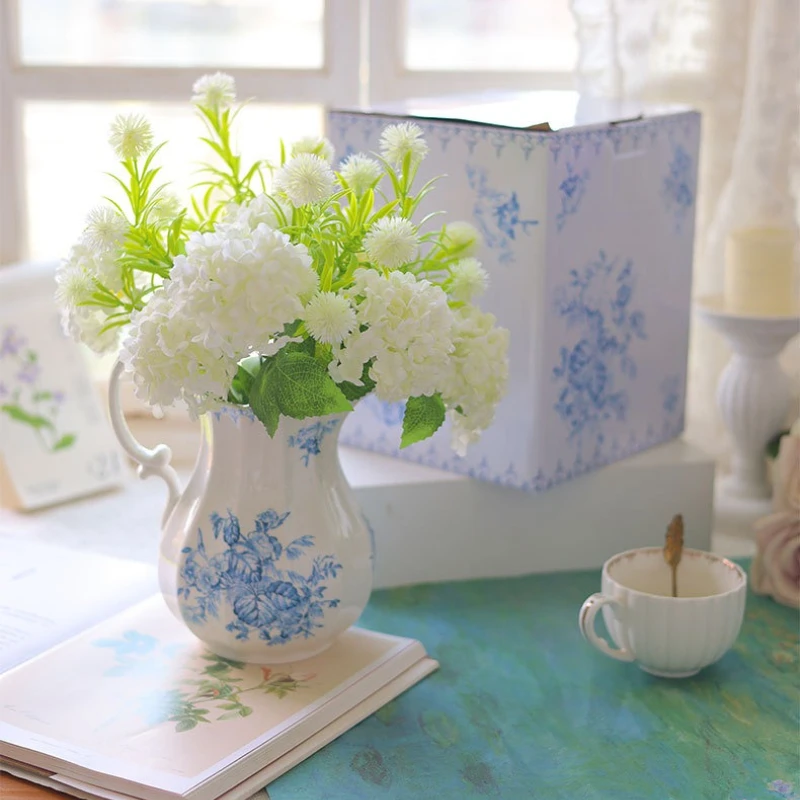 Blue and White Porcelain Retro Ceramic Vase, Living Room Flower Arrangement, Desktop Decoration, Entrance Decoration Vase