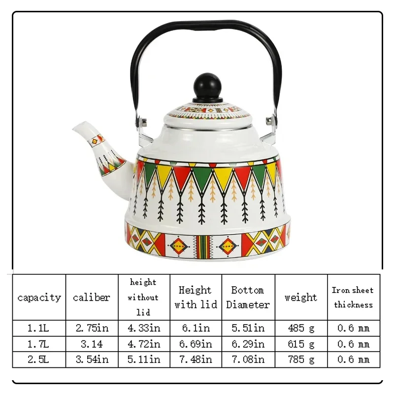 2 LitersArt Teapot,Retro Enameled Teapot,Home Appliances,elegant Water Jugs,water Pitcher with Lid