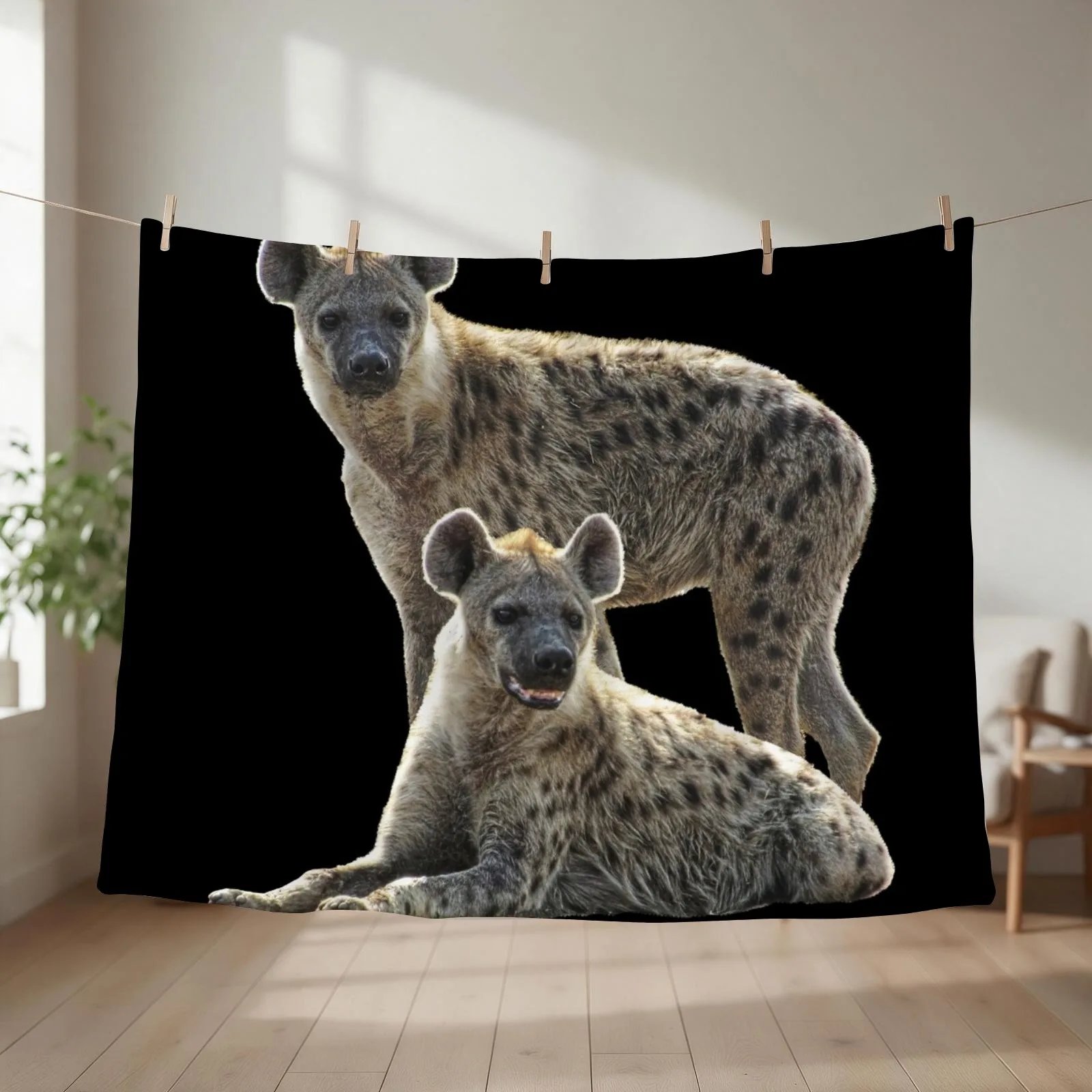 Hyenas on safari in Kenya / Africa Throw Blanket couch cozy soft plush fuzzy picnic outdoor blanket