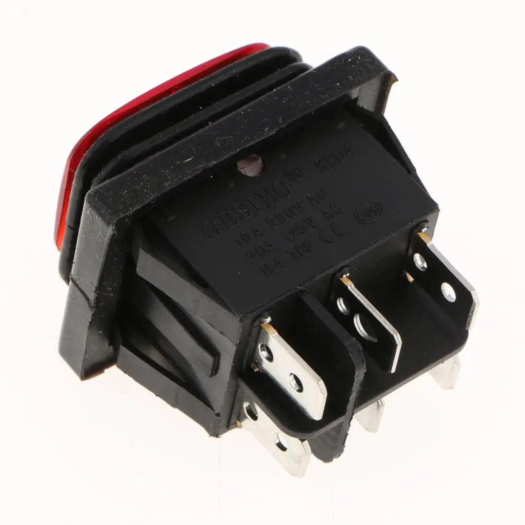 KCD4 Rocker Switch 6 Pin Waterproof Marine Toggle on Off on 125V 1
