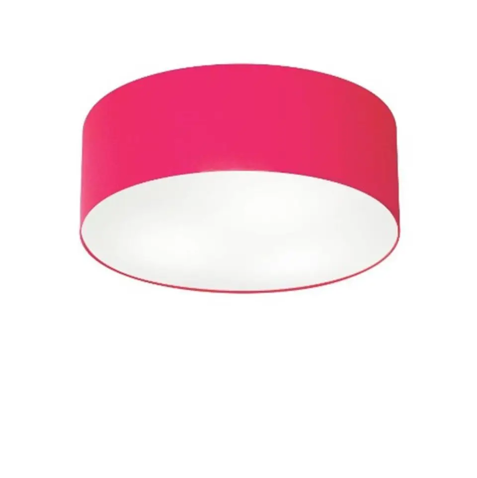 35x12cm Pink Pink - Bivolt Fabric Dome Md-3046 Cylindrical Plafon