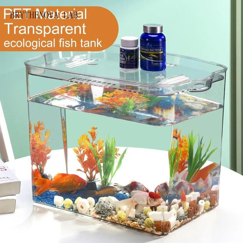 High Quality Transparent Fish Tank Square Plastic Fish Breeding Box with Goldfish Lid Tank