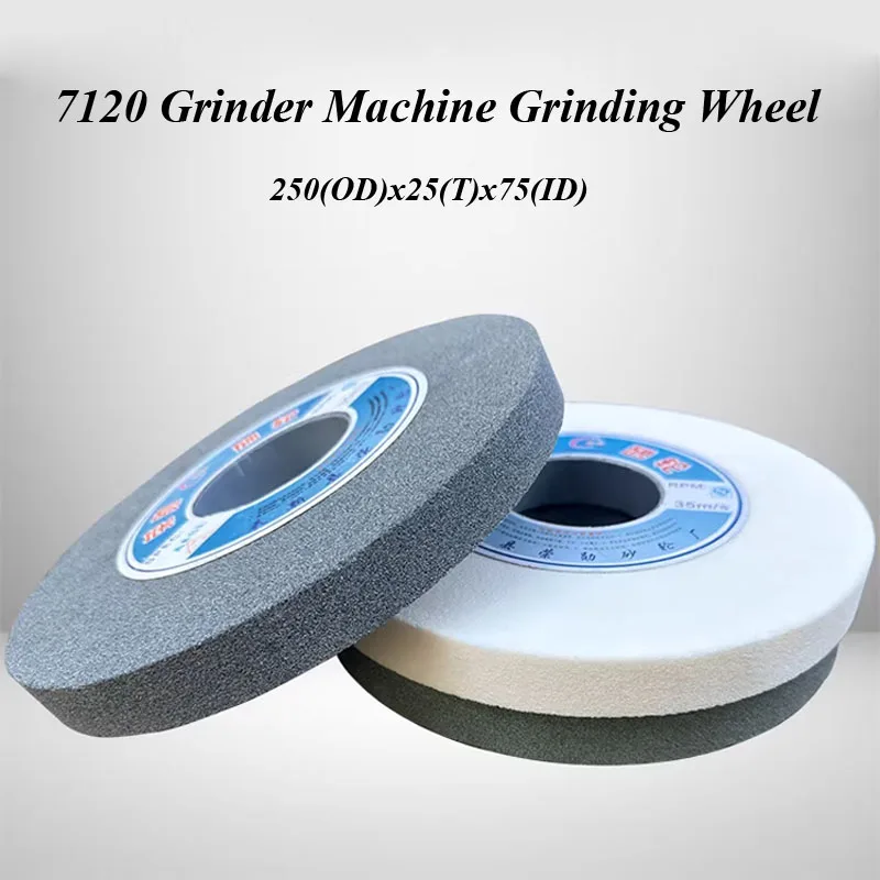 

7120 Шлифовальный станок Плоский шлифовальный круг 250x25x75 мм Белый корунд коричневый корундовый зеленый карбоновый шлифовальный круг Зернистость # 46~120