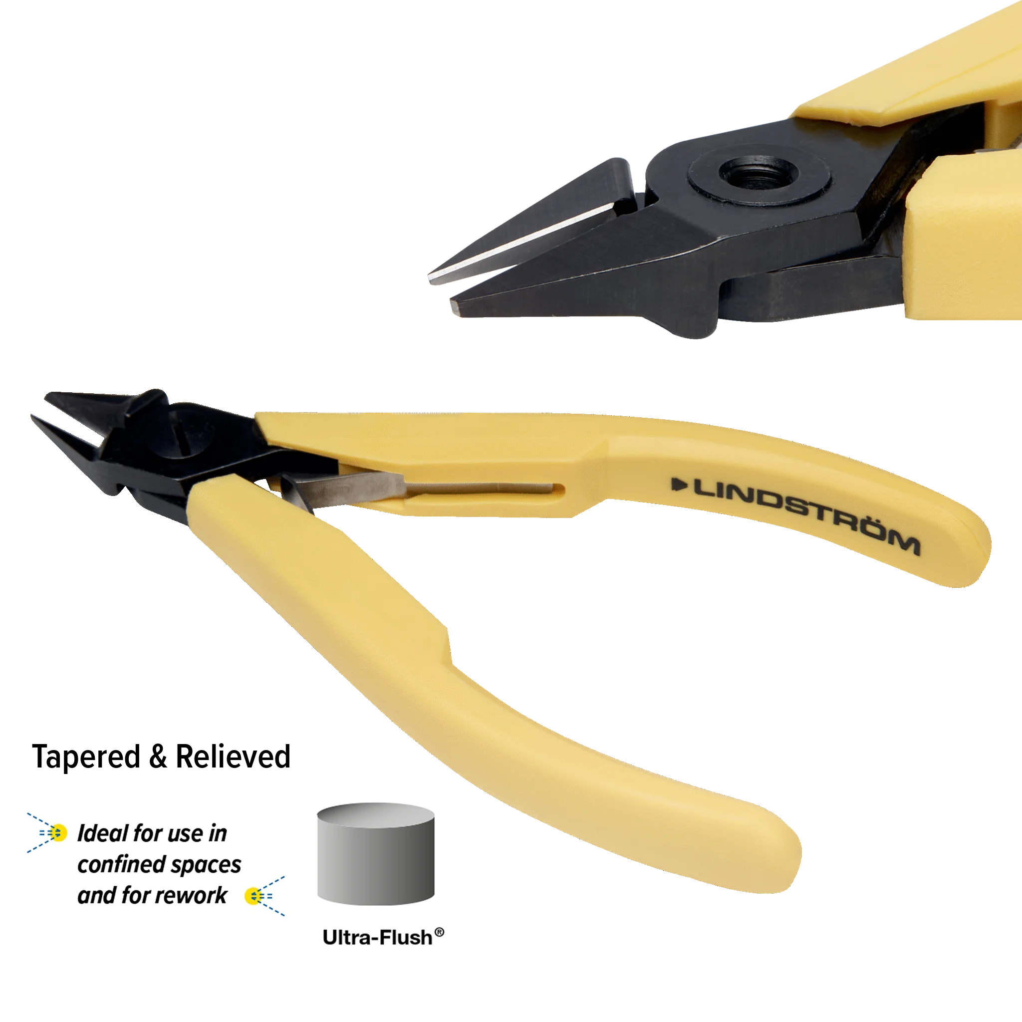 Swedish Precision Ultra-Flush Jeweler Cutters Lindstrom #8148 Tapered & Relieved Head 63-65 HRC ESD Safe for Confined PCB Rework