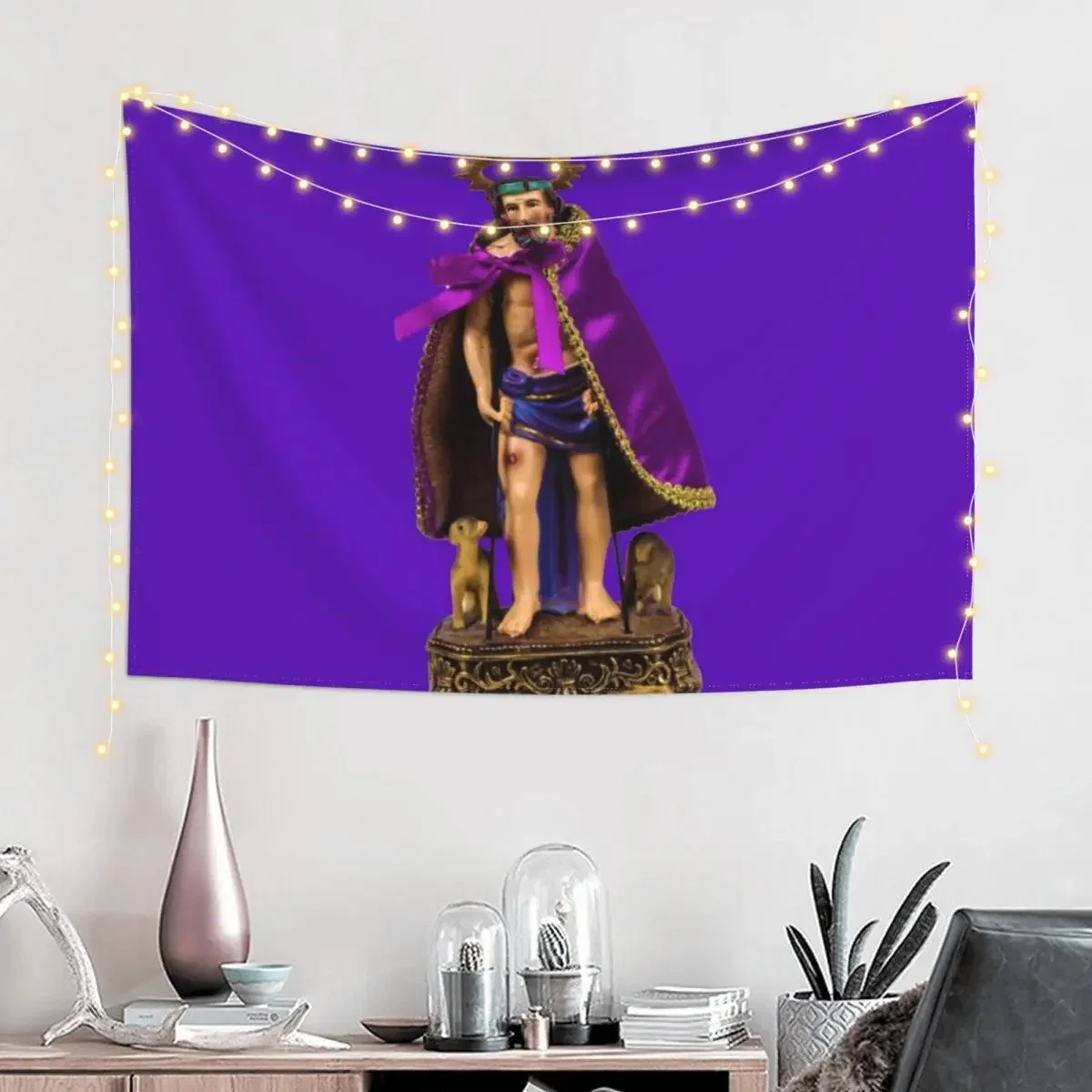 San Lazaro Babalu Aye Cuba Santeria Tapestry Decorative Wall Mural Cute Room Decor Cute Room Things Room Design Tapestry