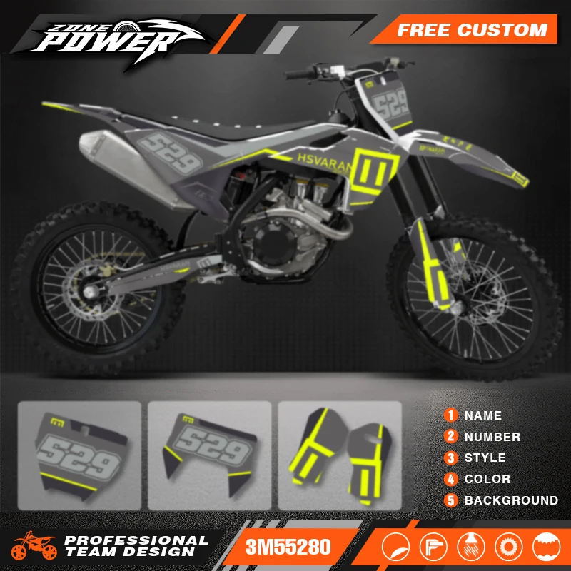 Powerzone Motorcycle Graphics Decals Sticker Kit for Husqvarna TE FE 150 200 250 300 350 400 450 2017 2018 2019 TC FC 16-18 81