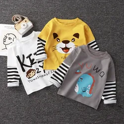 Spring and Autumn Children's T-Shirt Boys Girls Long-Sleeved Tops 0-5 Years Old Cartoon Bottoming Shirt Baby Children's Clothing